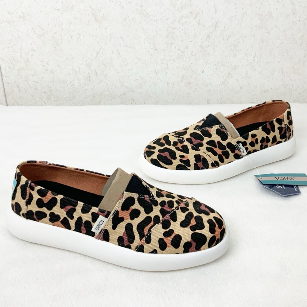 Toms Alpargata Mallow Classic Leopard Print Slip On Shoes Loafers Size 5.5 - Picture 1 of 9